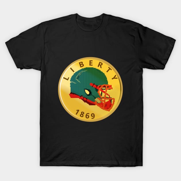 Pixel Football Helmet Coin T-Shirt by Marshallpro